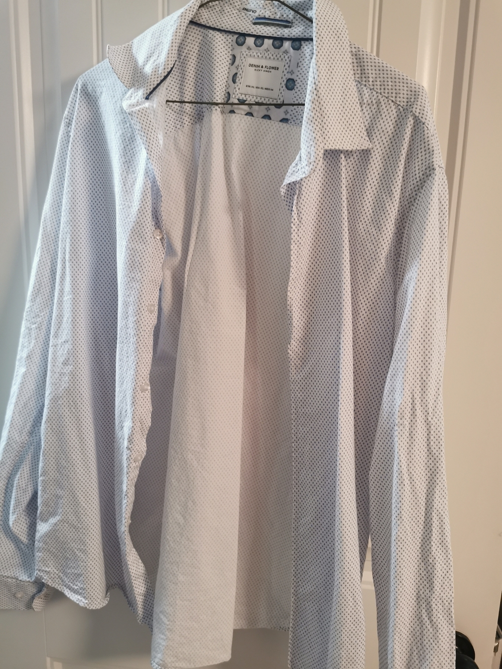 Denim & Flower Men's Light Blue Microdot Button-Up Shirt